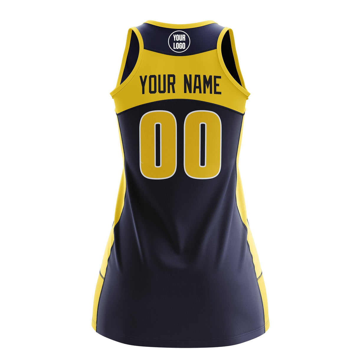 Custom Netball Dress | Navy Gold Classic Style Two-Tone Breathable Performance Sportswear