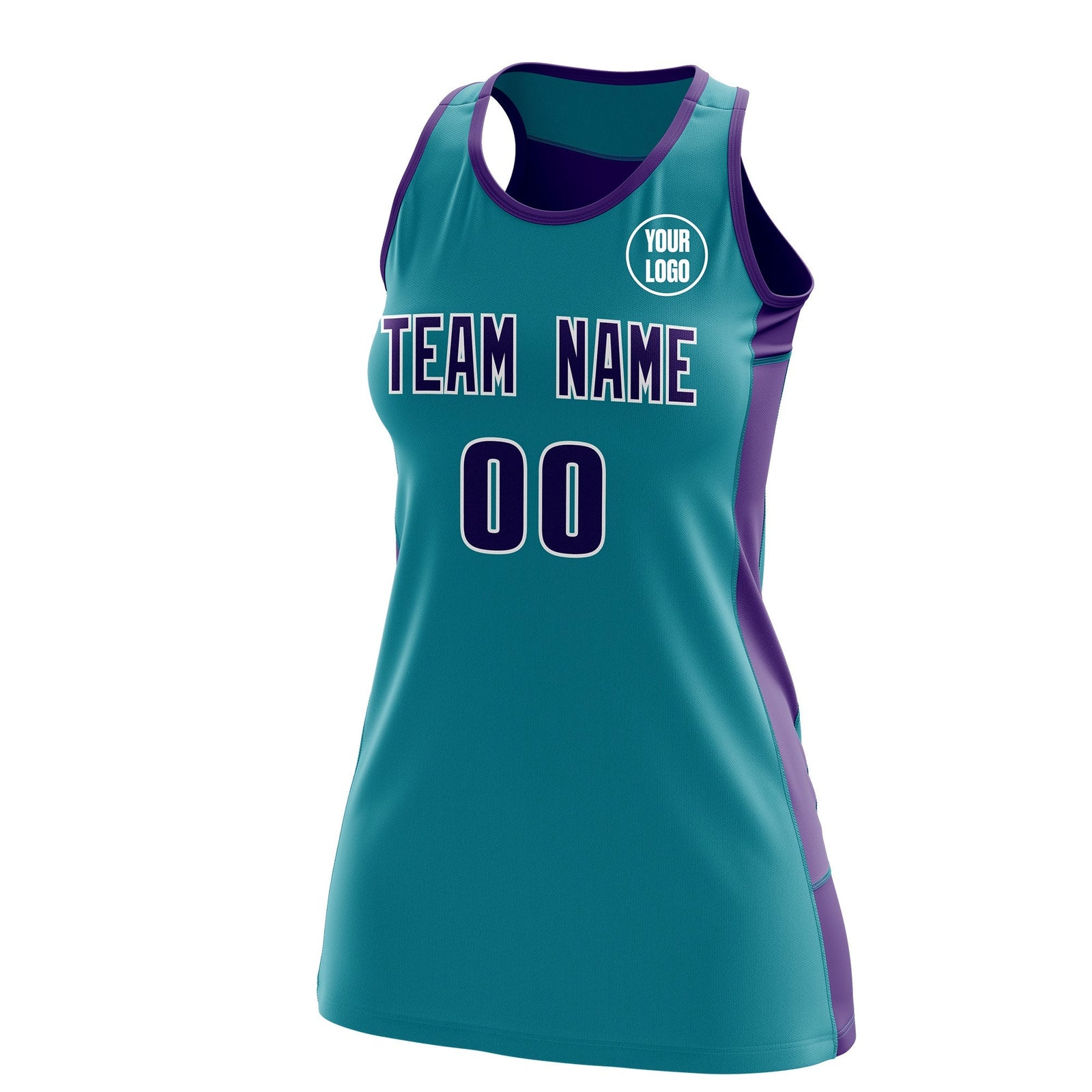 Custom Netball Dress | Teal Purple Classic Style Two-Tone Match Day Uniform