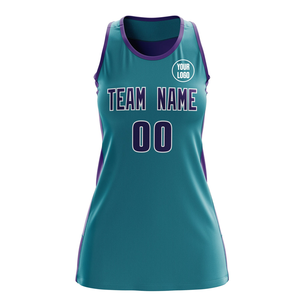 Custom Netball Dress | Teal Purple Classic Style Two-Tone Match Day Uniform