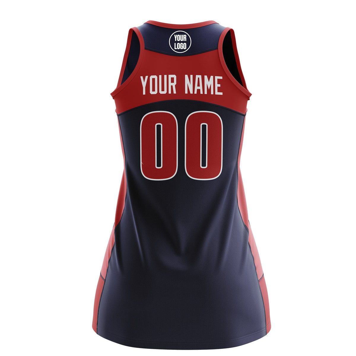 Custom Netball Dress | Navy Red Classic Style Two-Tone Breathable Performance Sportswear
