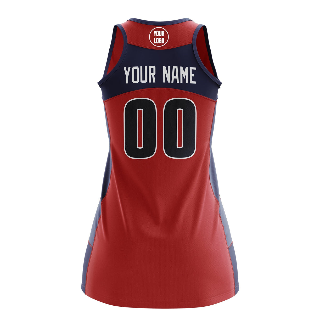 Custom Netball Dress | Red Navy Classic Style Two-Tone Professional Team Uniforms