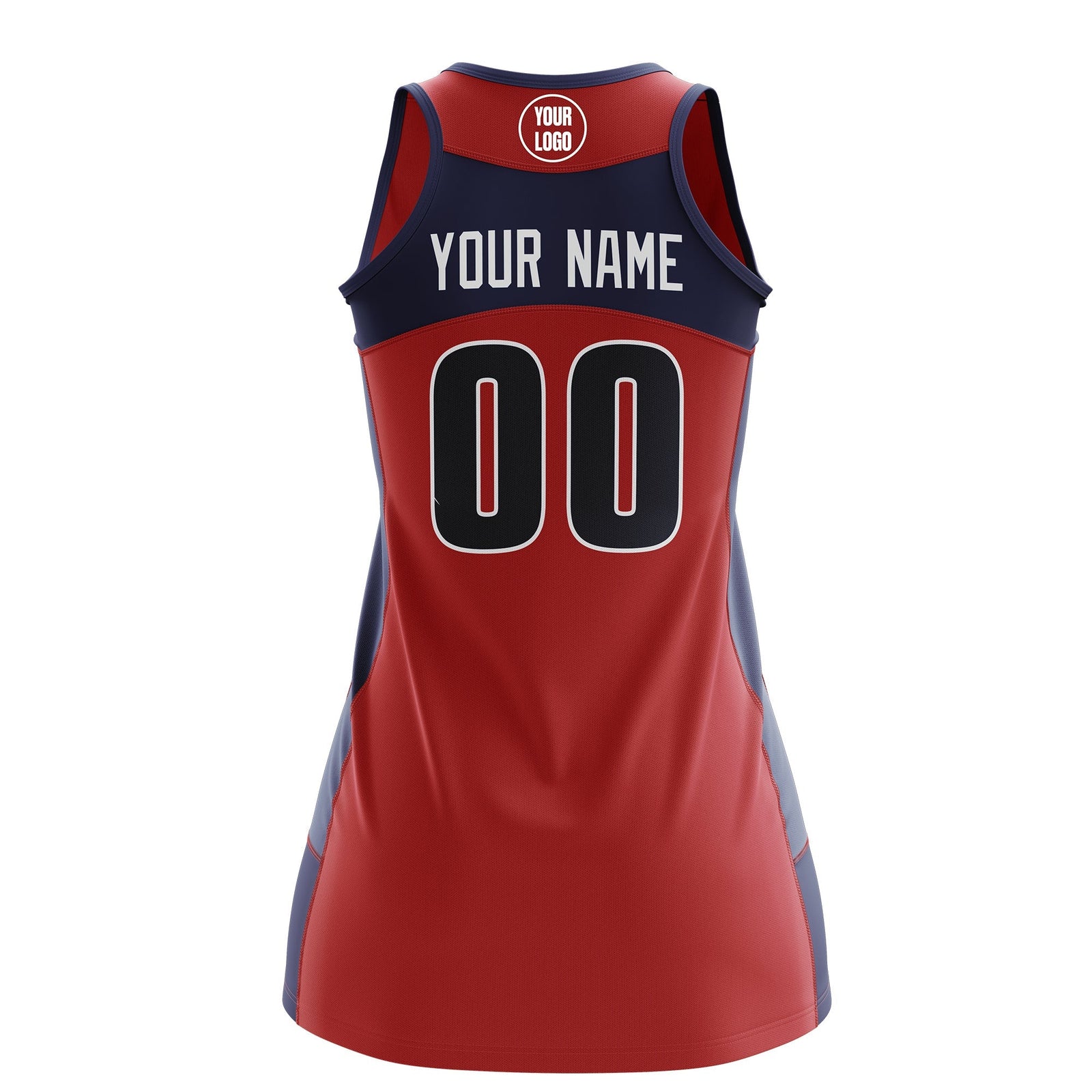 Custom Netball Dress | Red Navy Classic Style Two-Tone Professional Team Uniforms