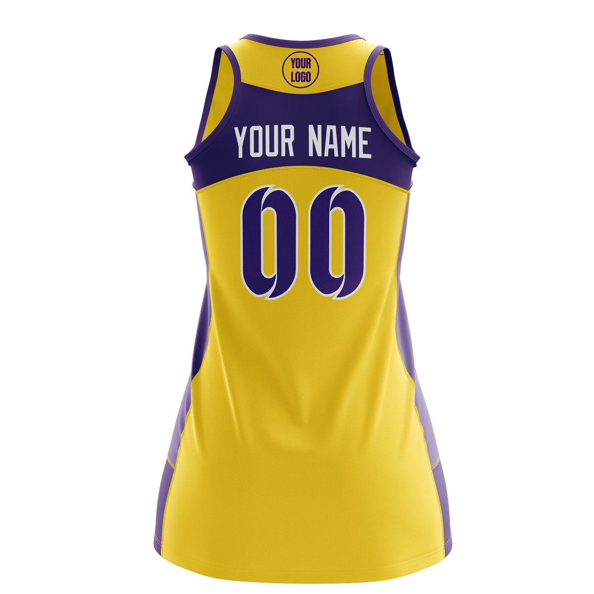 Custom Netball Dress | Gold Purple Classic Style Two-Tone Match Day Uniform