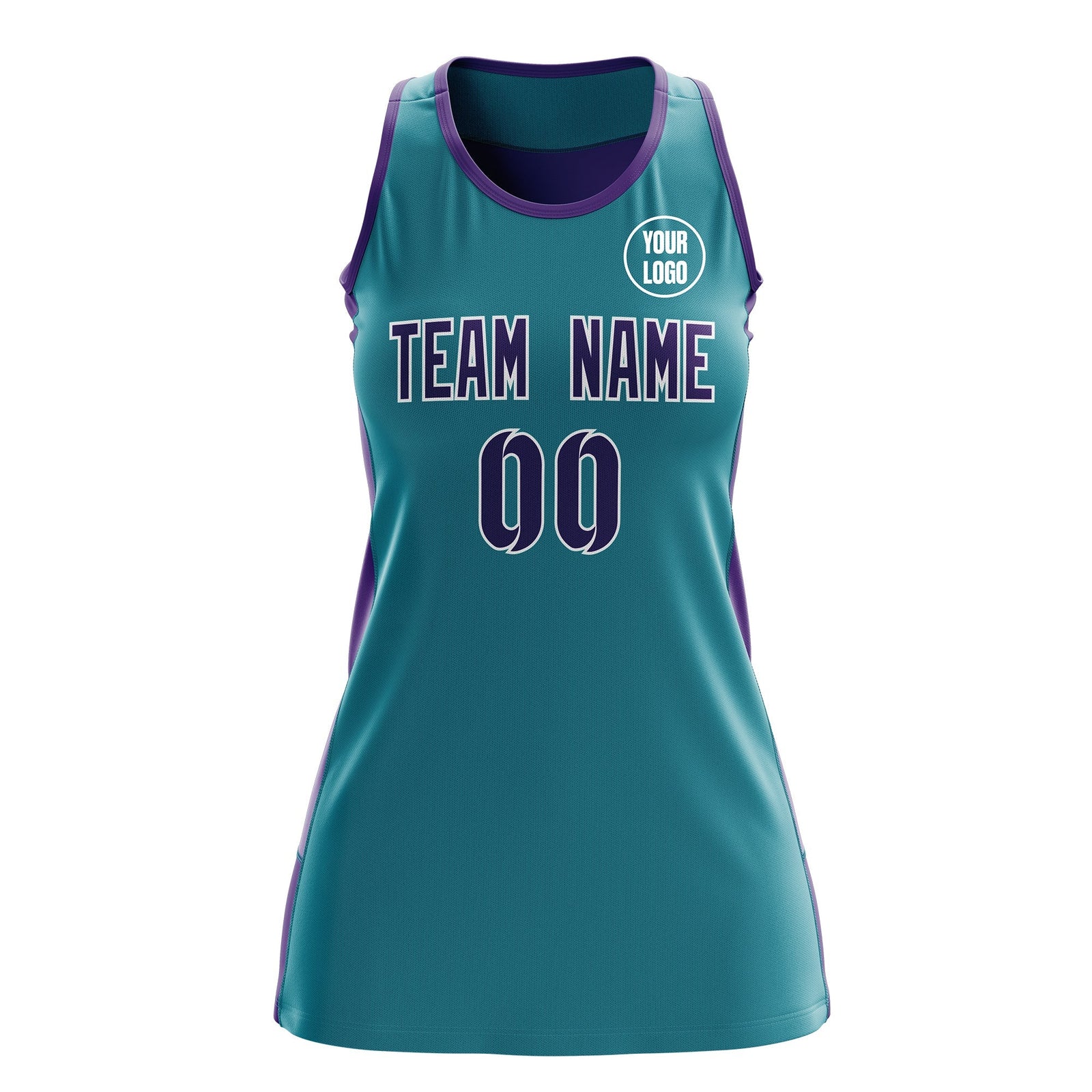 Custom Netball Dress | Teal Purple Classic Style Two-Tone Match Day Uniform
