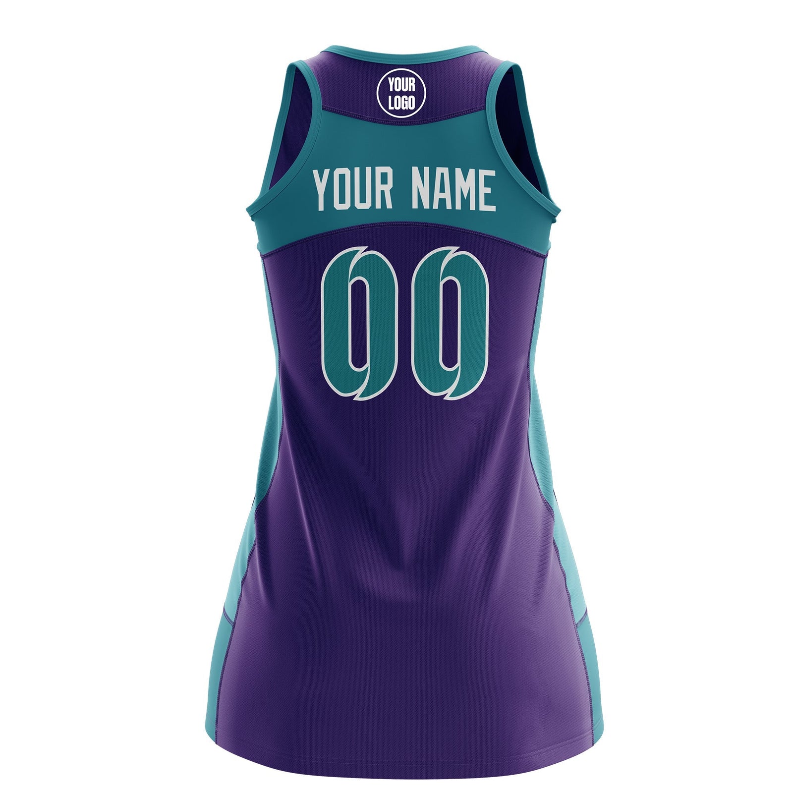 Custom Netball Dress | Purple Teal Classic Style Two-Tone Breathable Performance Sportswear