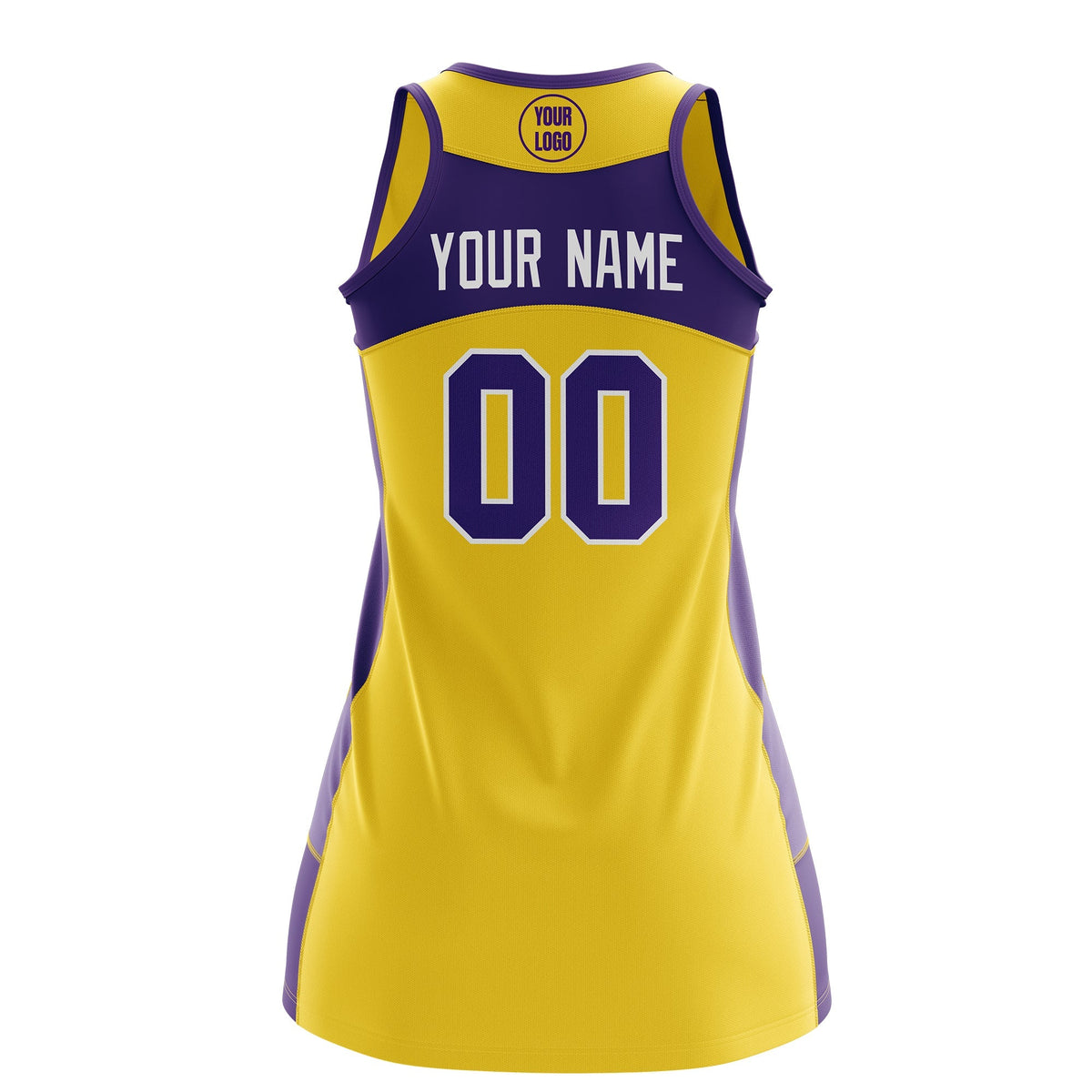 Custom Netball Dress | Gold Purple Classic Style Two-Tone Match Day Uniform