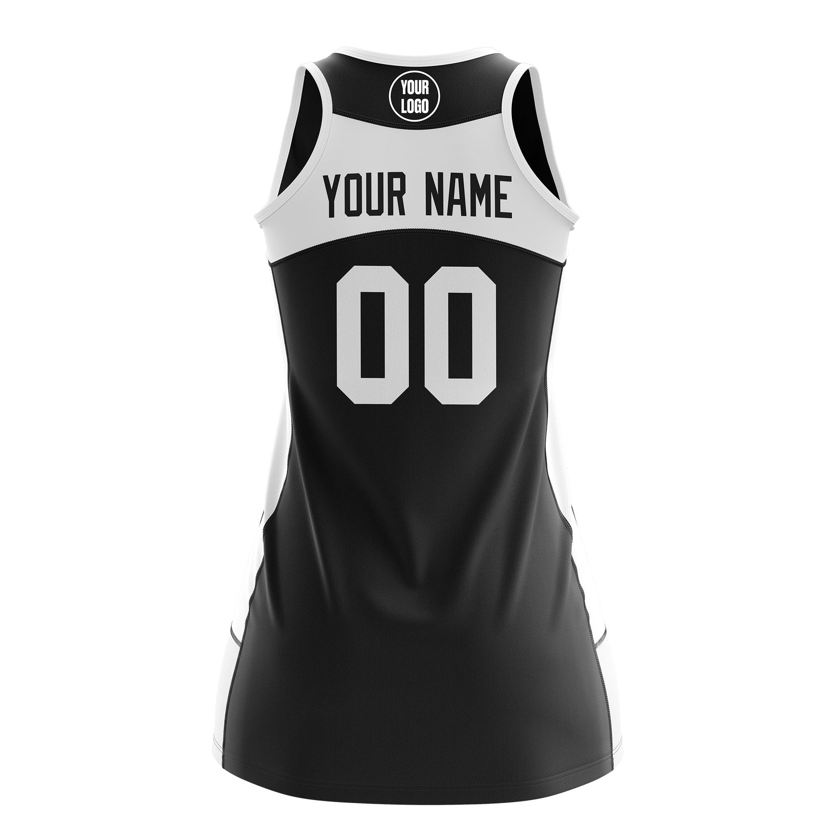 Custom Netball Dress | Black White Classic Style Two-Tone Professional Team Uniforms