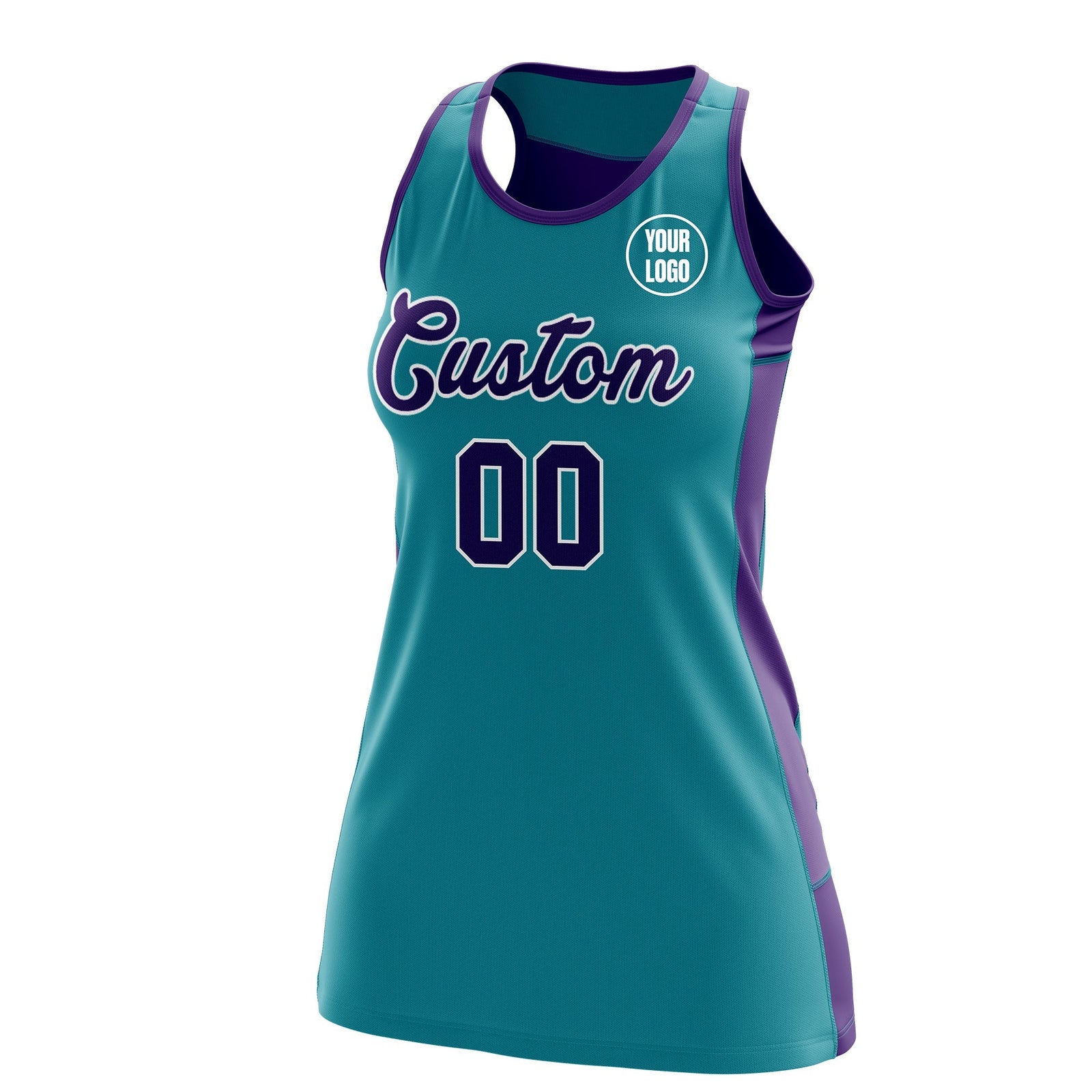 Custom Netball Dress | Teal Purple Classic Style Two-Tone Match Day Uniform