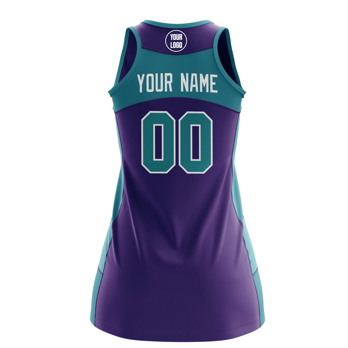 Custom Netball Dress | Purple Teal Classic Style Two-Tone Breathable Performance Sportswear