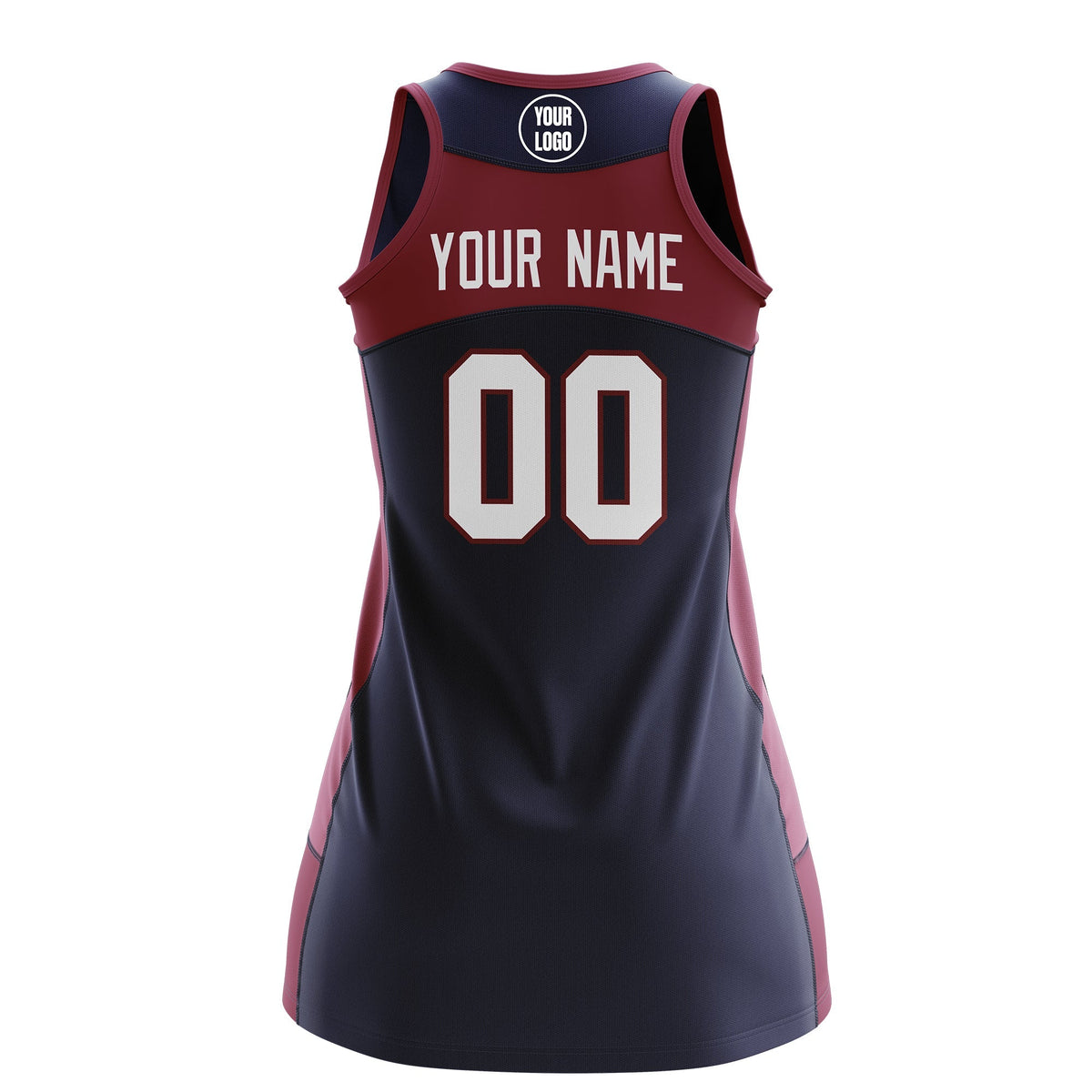 Custom Netball Dress | Navy Crimson Classic Style Two-Tone Professional Team Uniforms