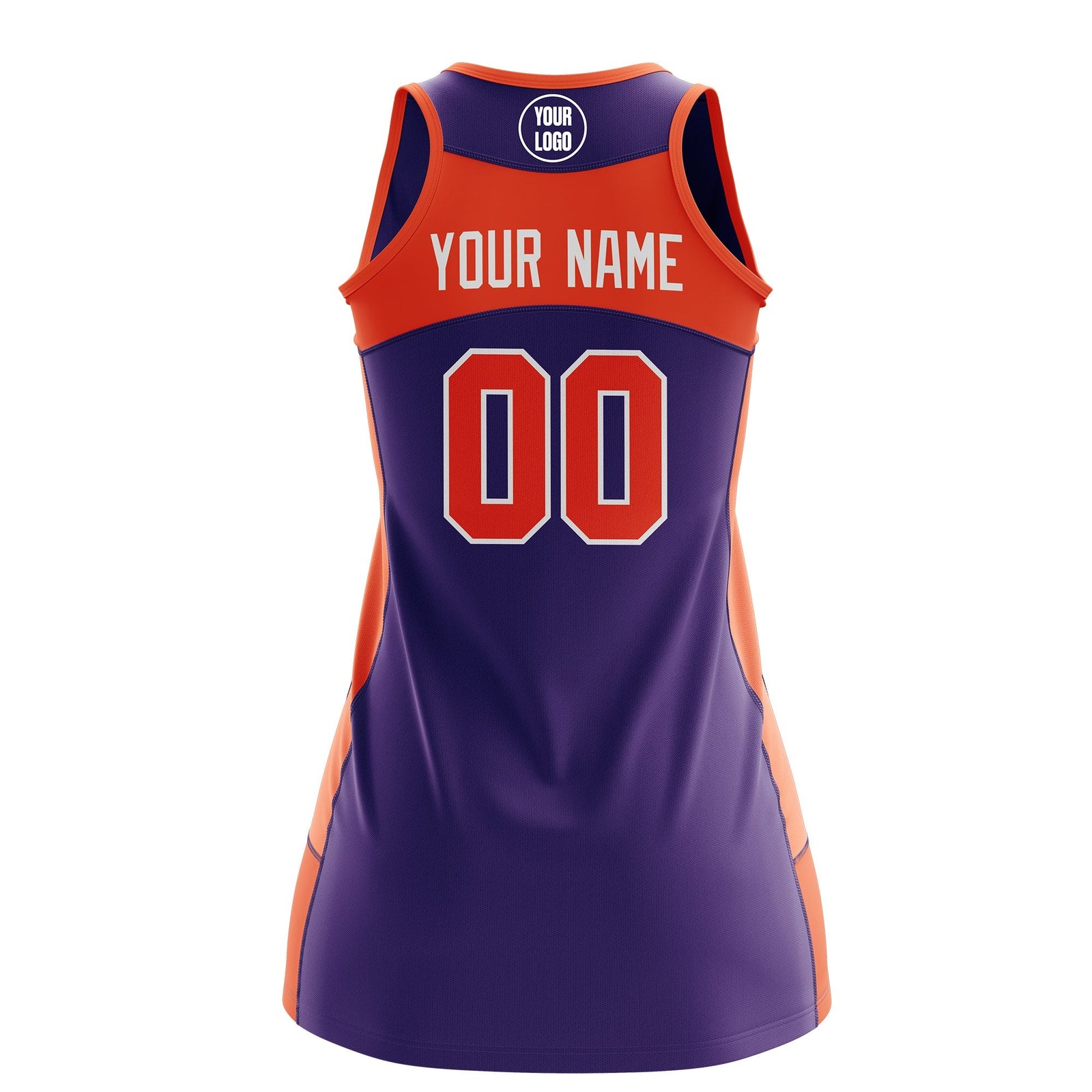 Custom Netball Dress | Purple Orange Classic Style Two-Tone Breathable Performance Sportswear
