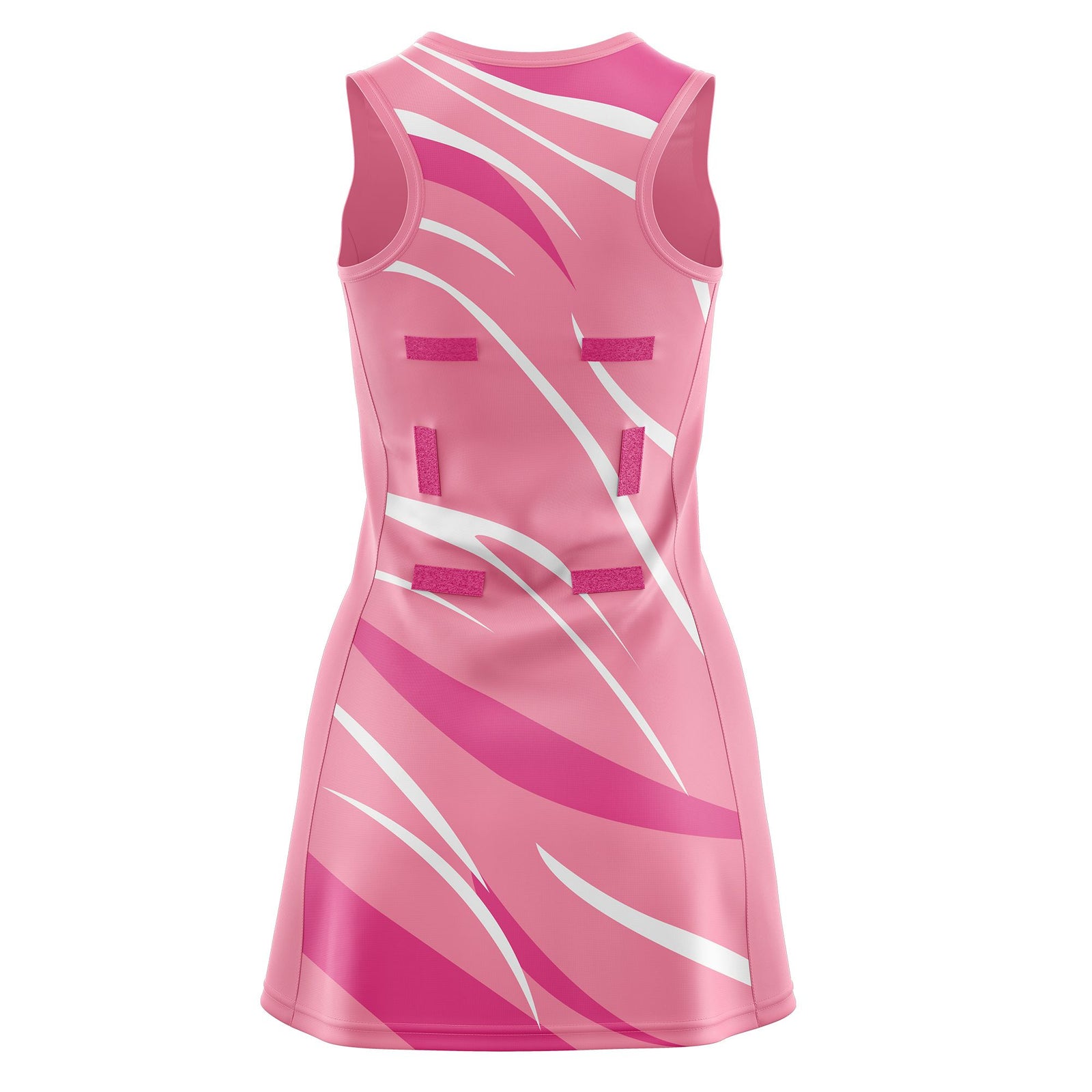 Custom Light Pink Pink Dynamic Stripes Lightweight & Drapable Netball Dress