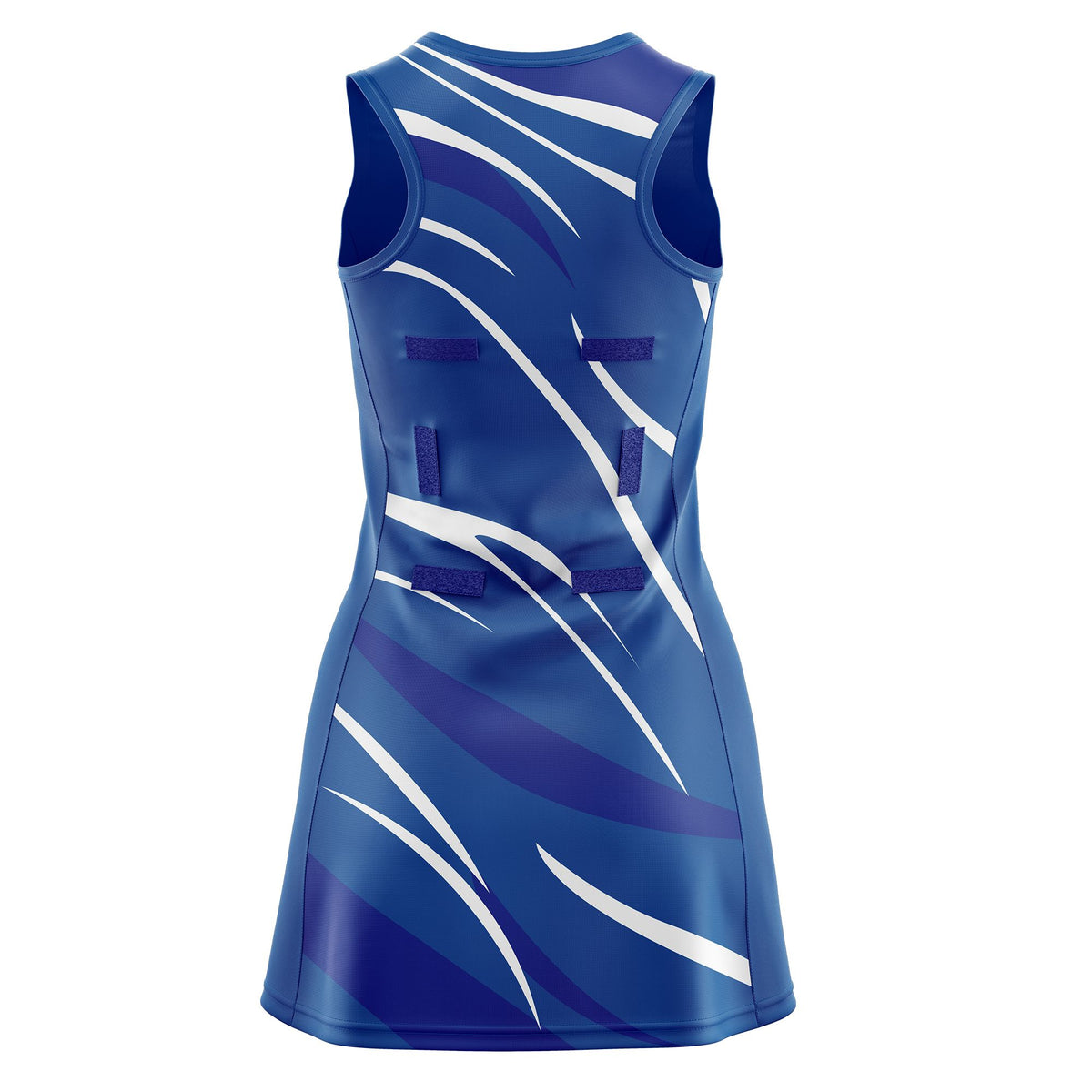Custom Royal Royal Blue Dynamic Stripes Breathable & Quick-Drying Netball Dress