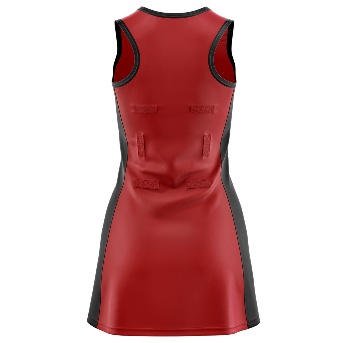 Custom Red Black Color Block Two Tone Netball Dresses