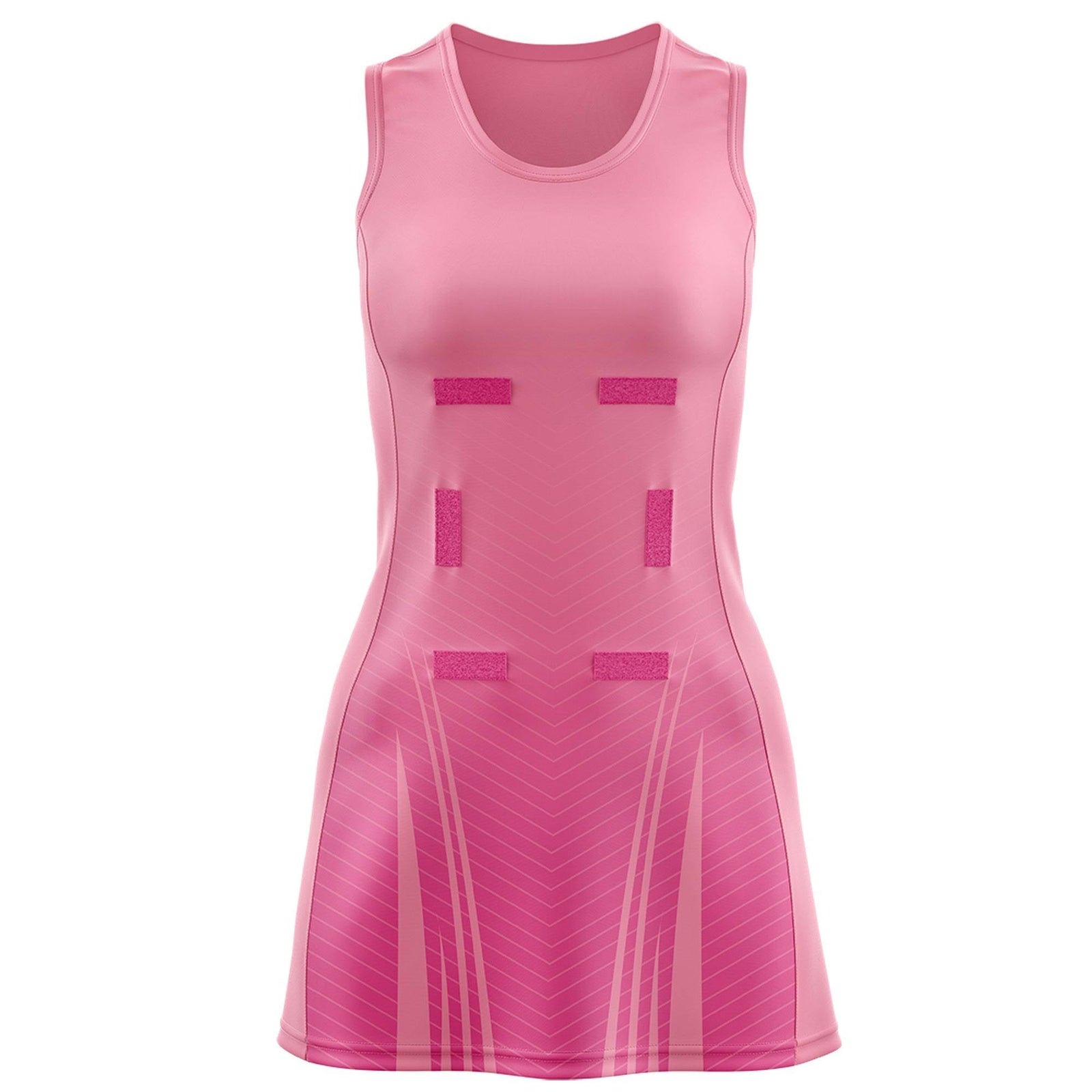 Custom Light Pink Pink Netball Dresses With Diagonal Lines And Jagged Texture Patterns