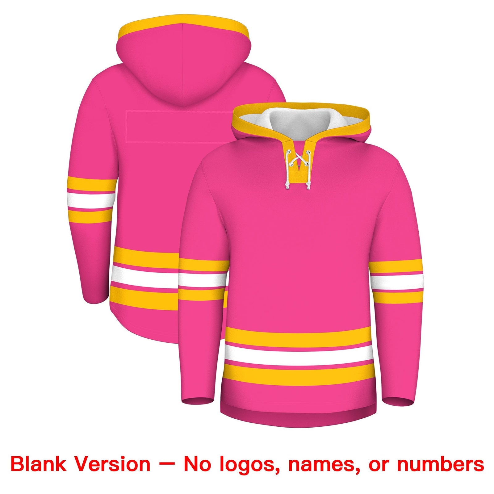Custom Hockey Hoodie Jersey Pink Gold Classic Style Add Name,Number & Logo