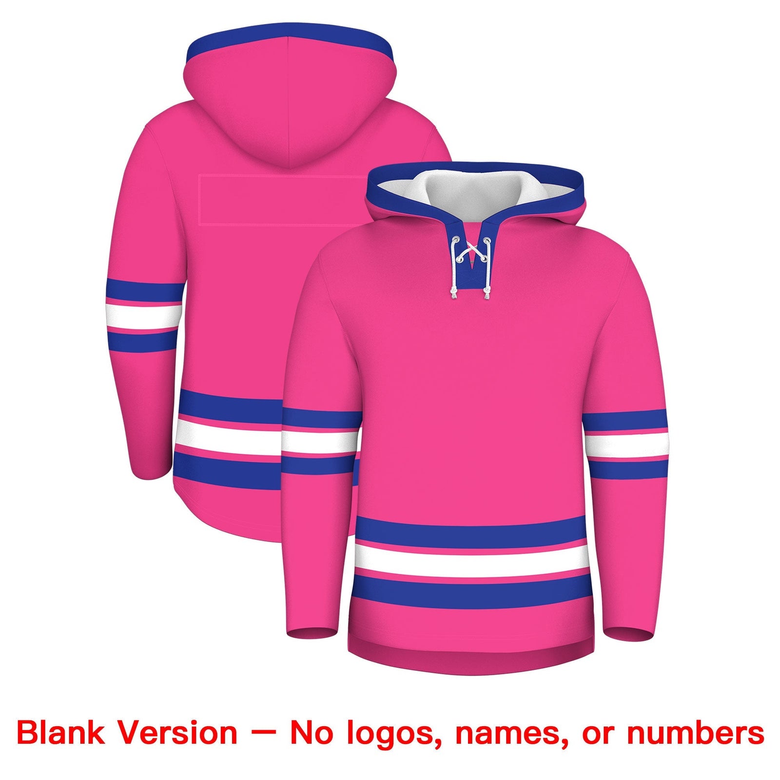 Custom Hockey Hoodie Jersey Pink Royal Blue Classic Style for Men&Youth