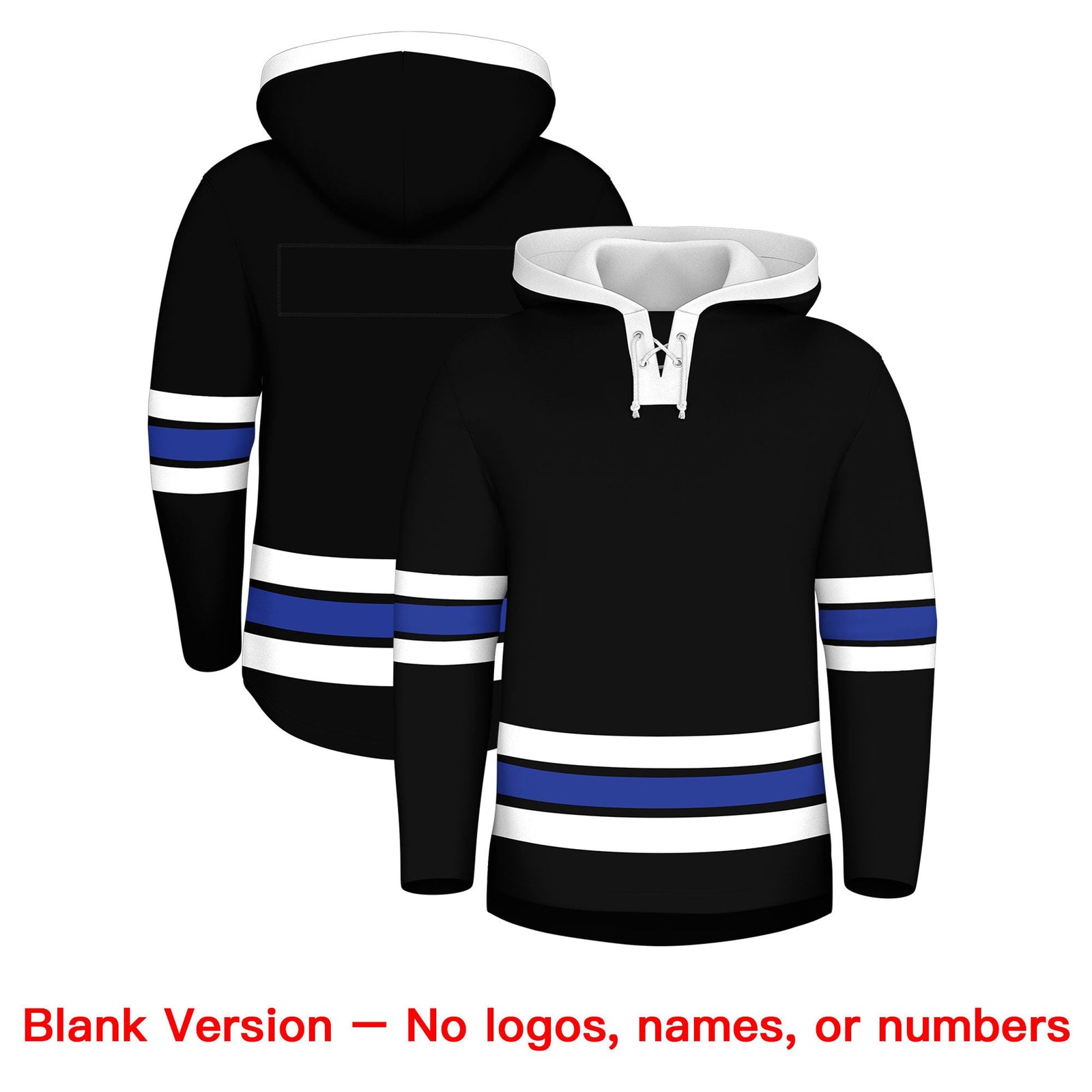 Custom Hockey Hoodie Jersey Black White Classic Style for Men&Youth