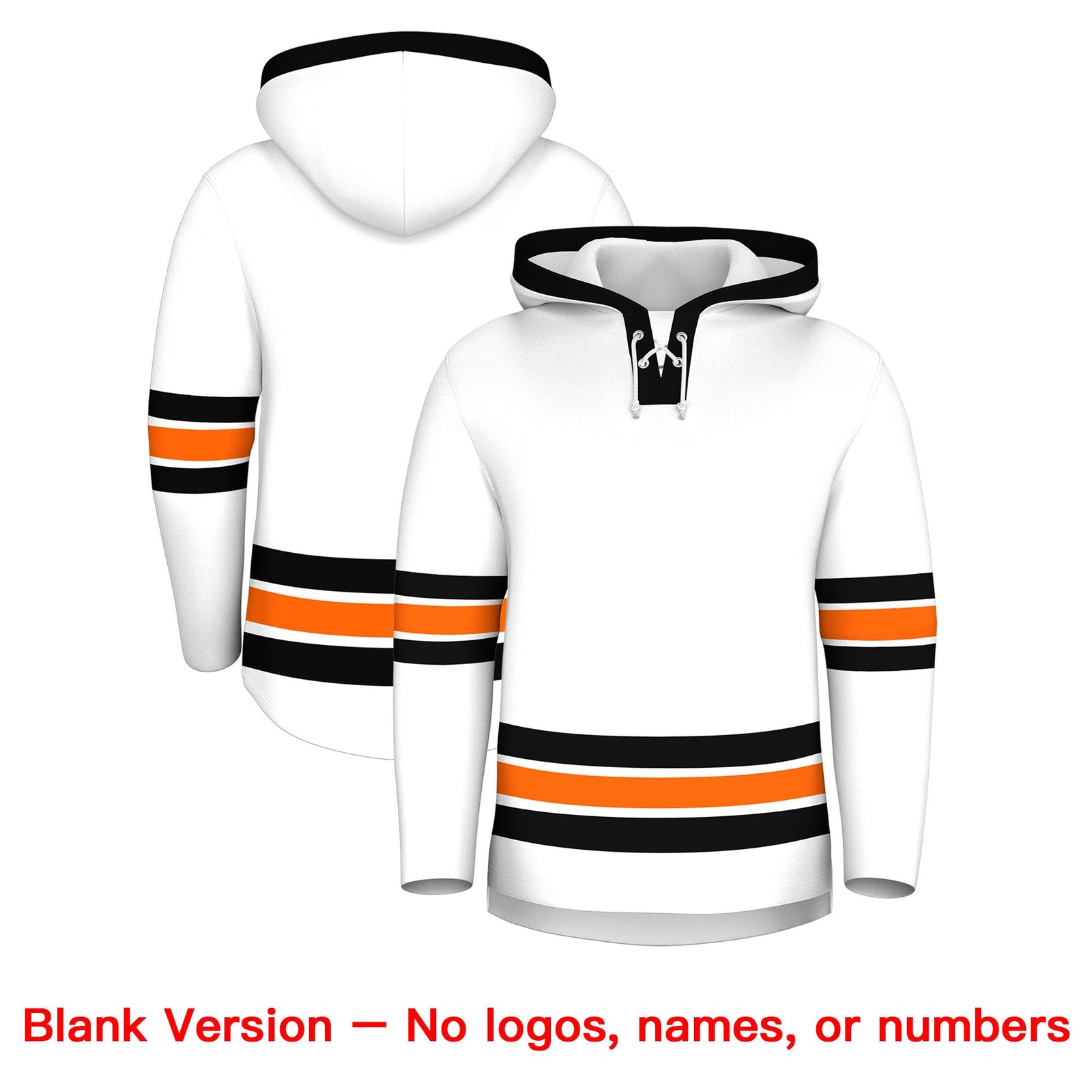 Custom Hockey Hoodie Jersey White Black Classic Style for Men&Youth