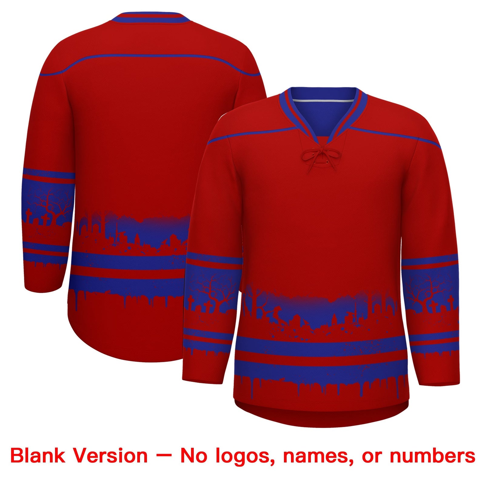Custom Red Royal Cream Gradient Fashion Halloween Stretch Fabric Hockey Jersey| KXKSHOP