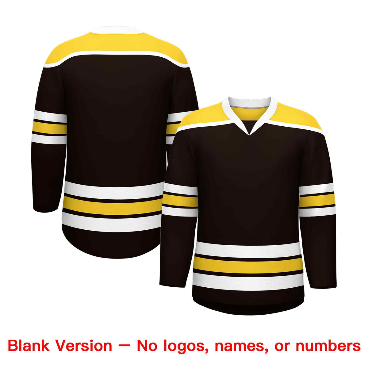 Custom Brown Gold Ice Cream Helmet Pattern Personalized V-Neck Hockey Jersey
