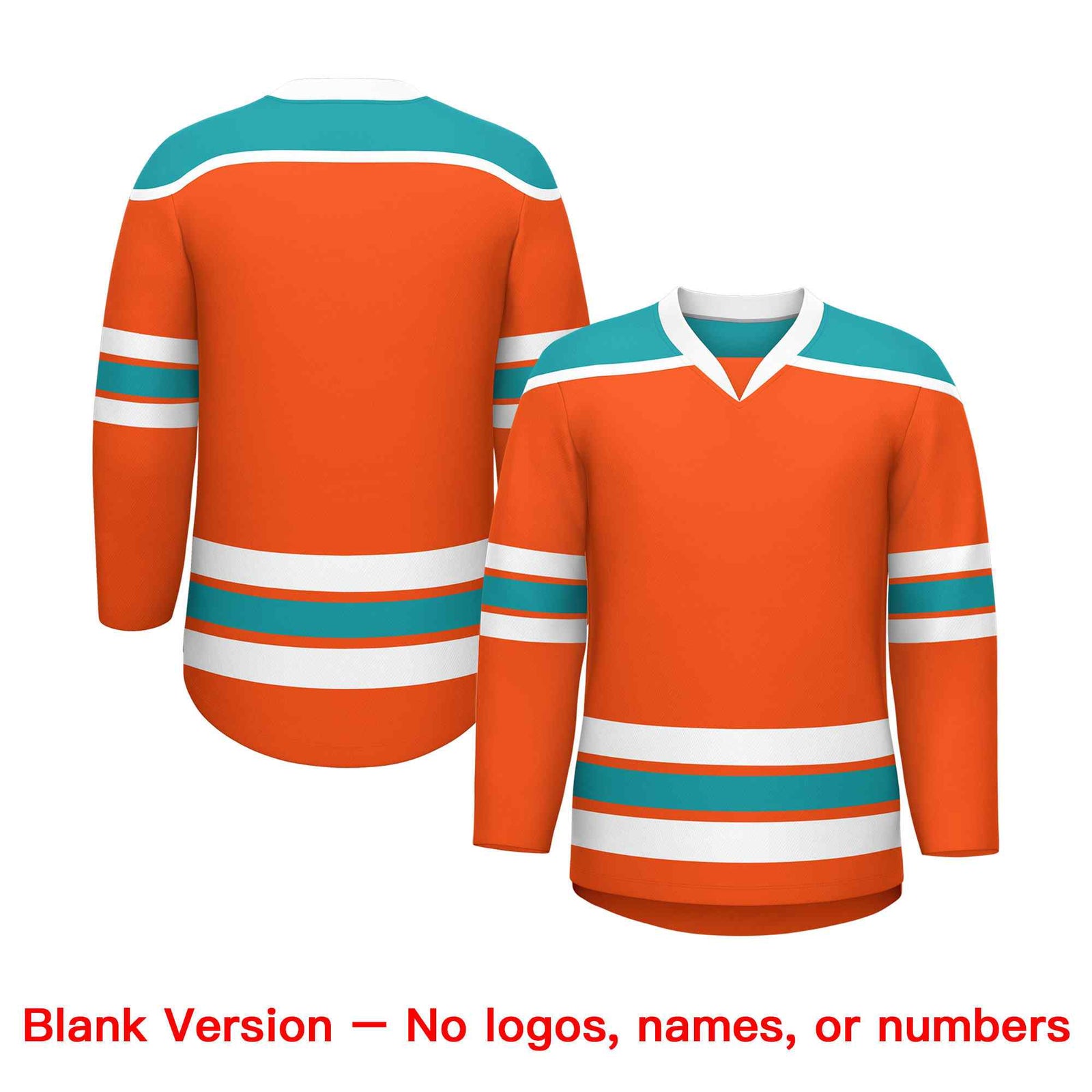 Custom Orange Aqua Ice Cream Helmet Pattern Personalized V-Neck Hockey Jersey