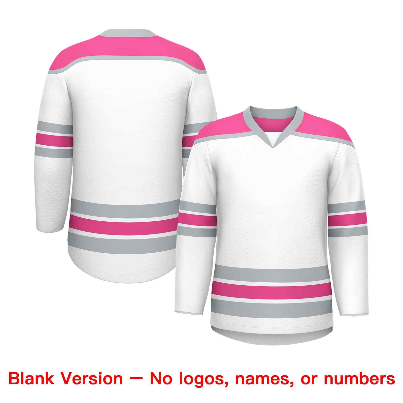 Custom White Pink Ice Cream Helmet Pattern Personalized V-Neck Hockey Jersey