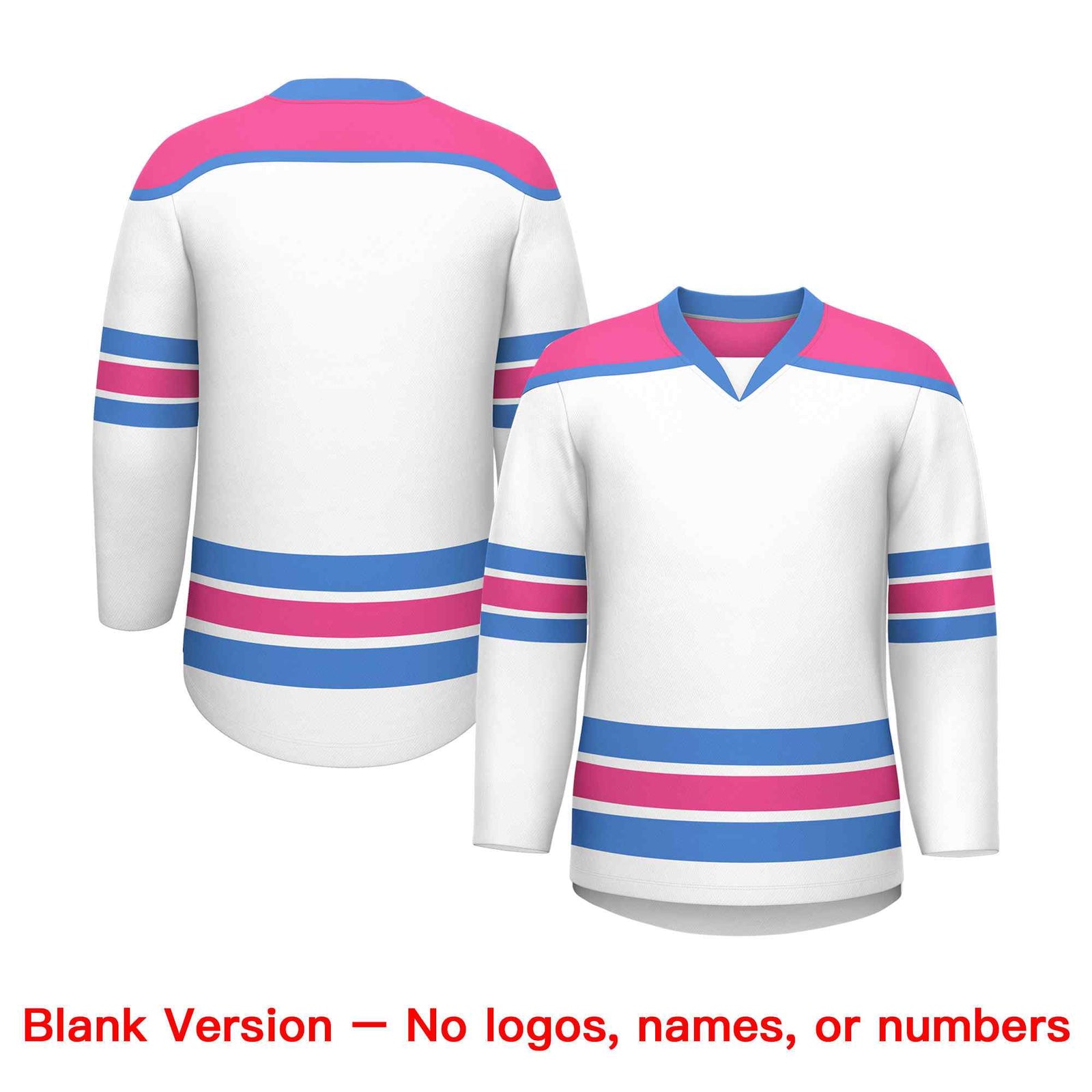 Custom White Pink Ice Cream Helmet Pattern Personalized V-Neck Hockey Jersey