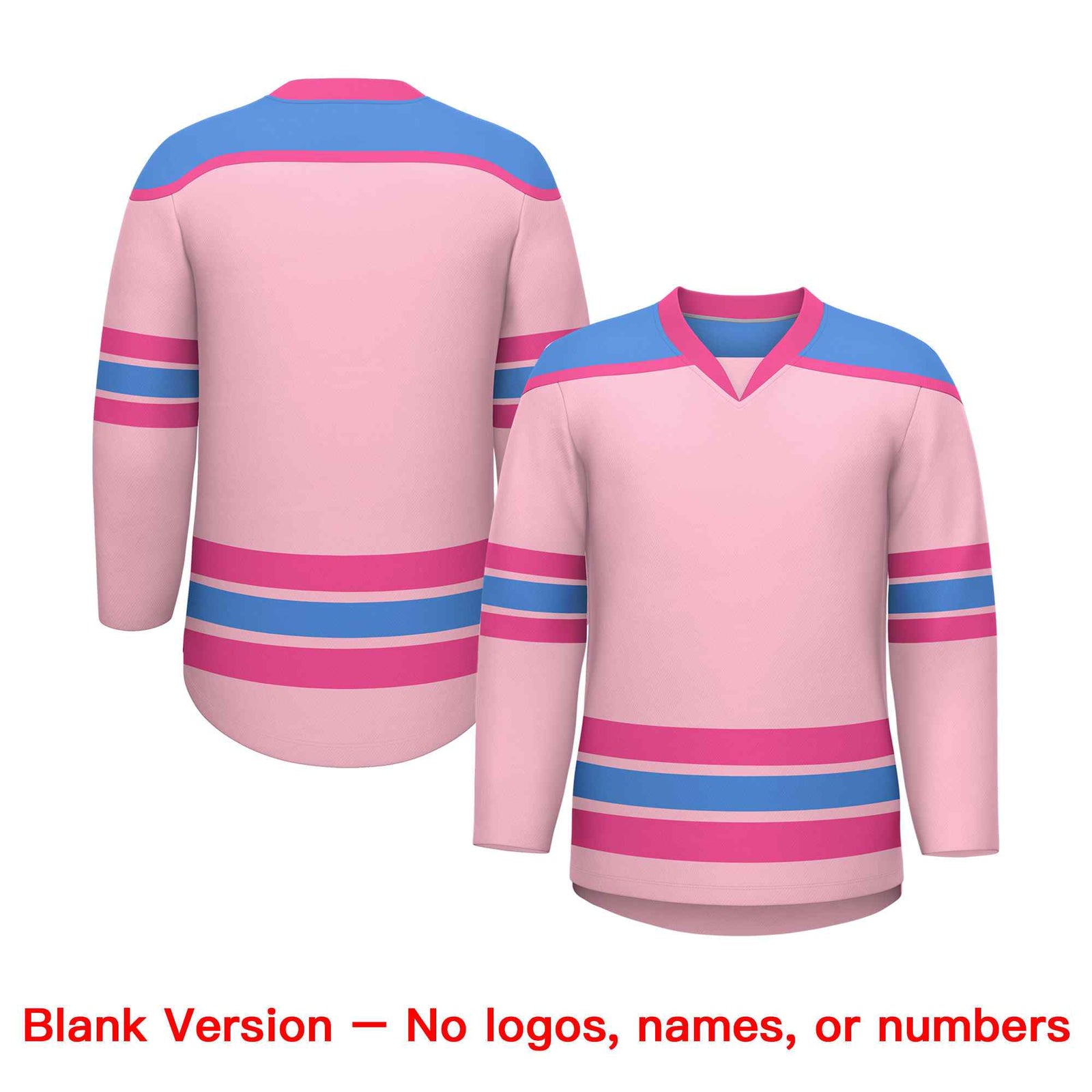 Custom Light Pink Powder Blue Ice Cream Helmet Pattern Personalized V-Neck Hockey Jersey