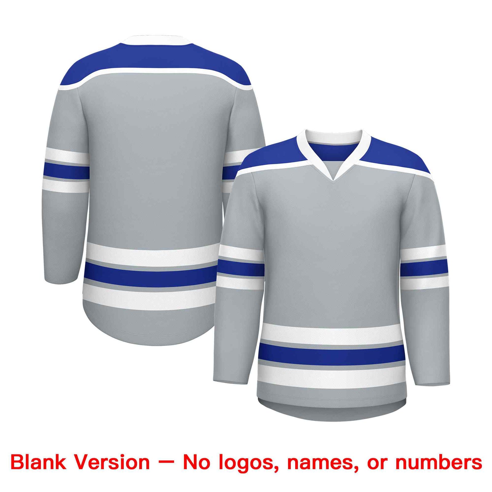 Custom Silver Royal Blue Ice Cream Helmet Pattern Personalized V-Neck Hockey Jersey
