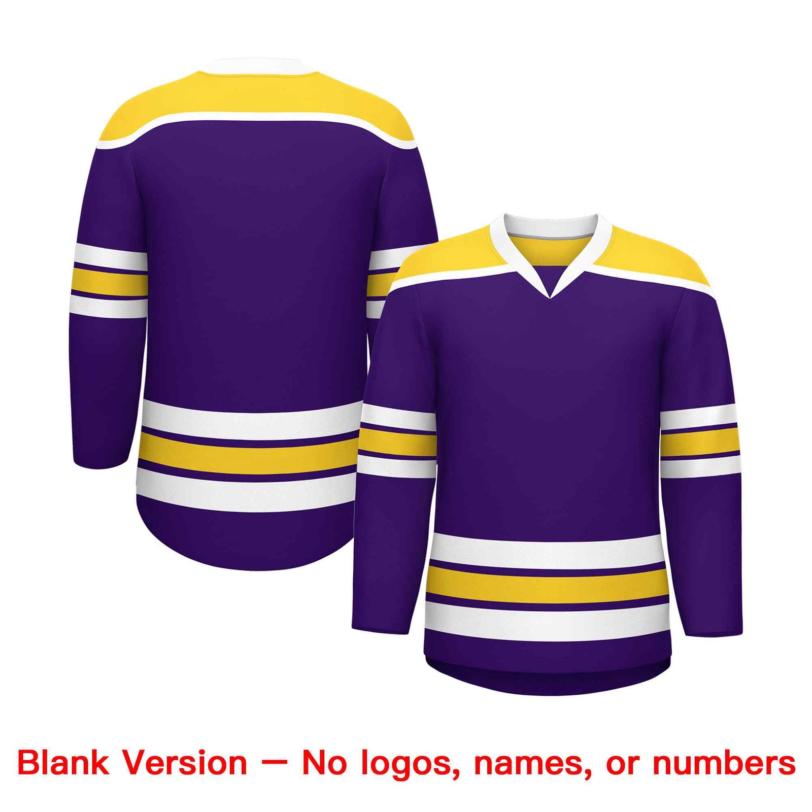 Custom Purple Gold Ice Cream Helmet Pattern Personalized V-Neck Hockey Jersey
