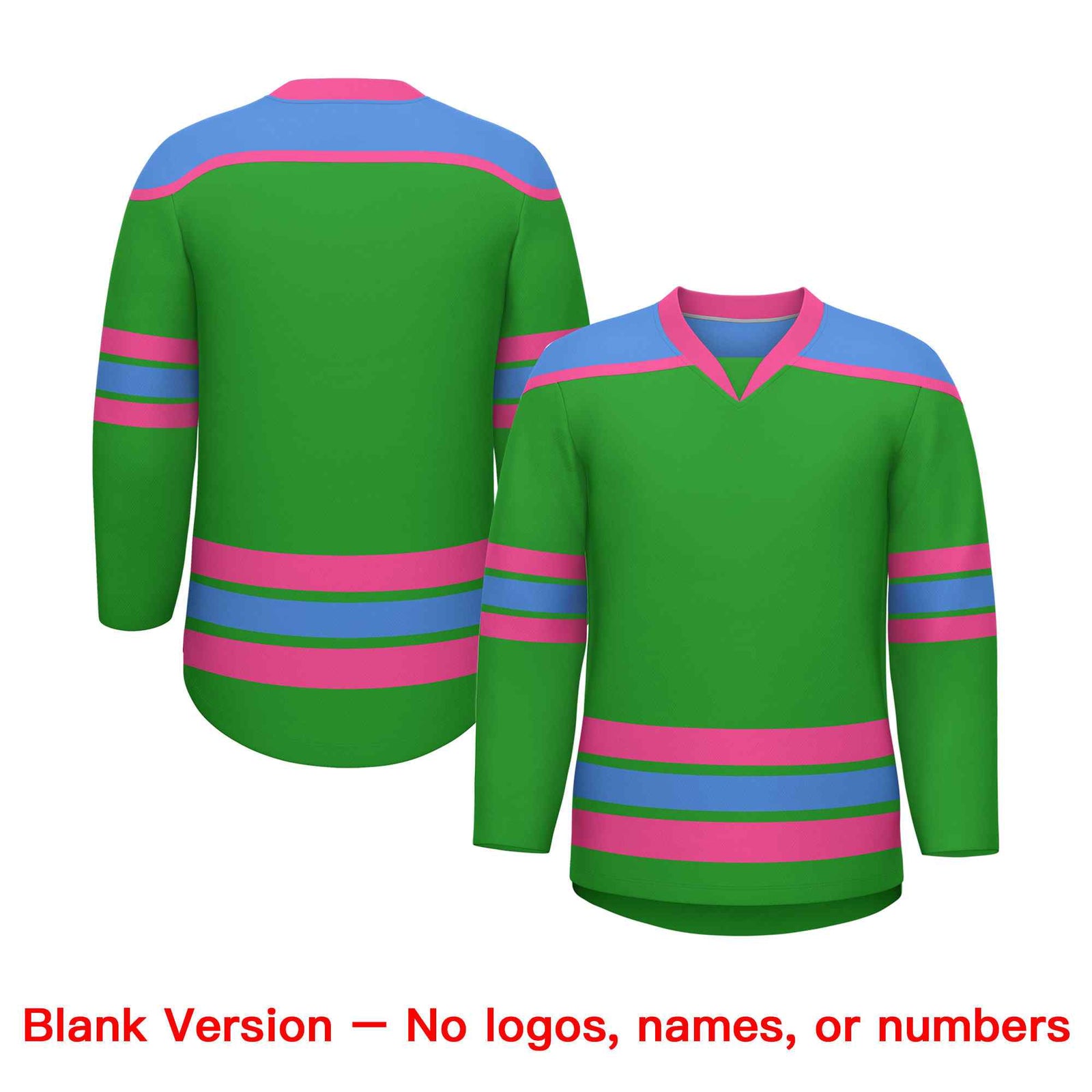 Custom Light Green Powder Blue Ice Cream Helmet Pattern Personalized V-Neck Hockey Jersey