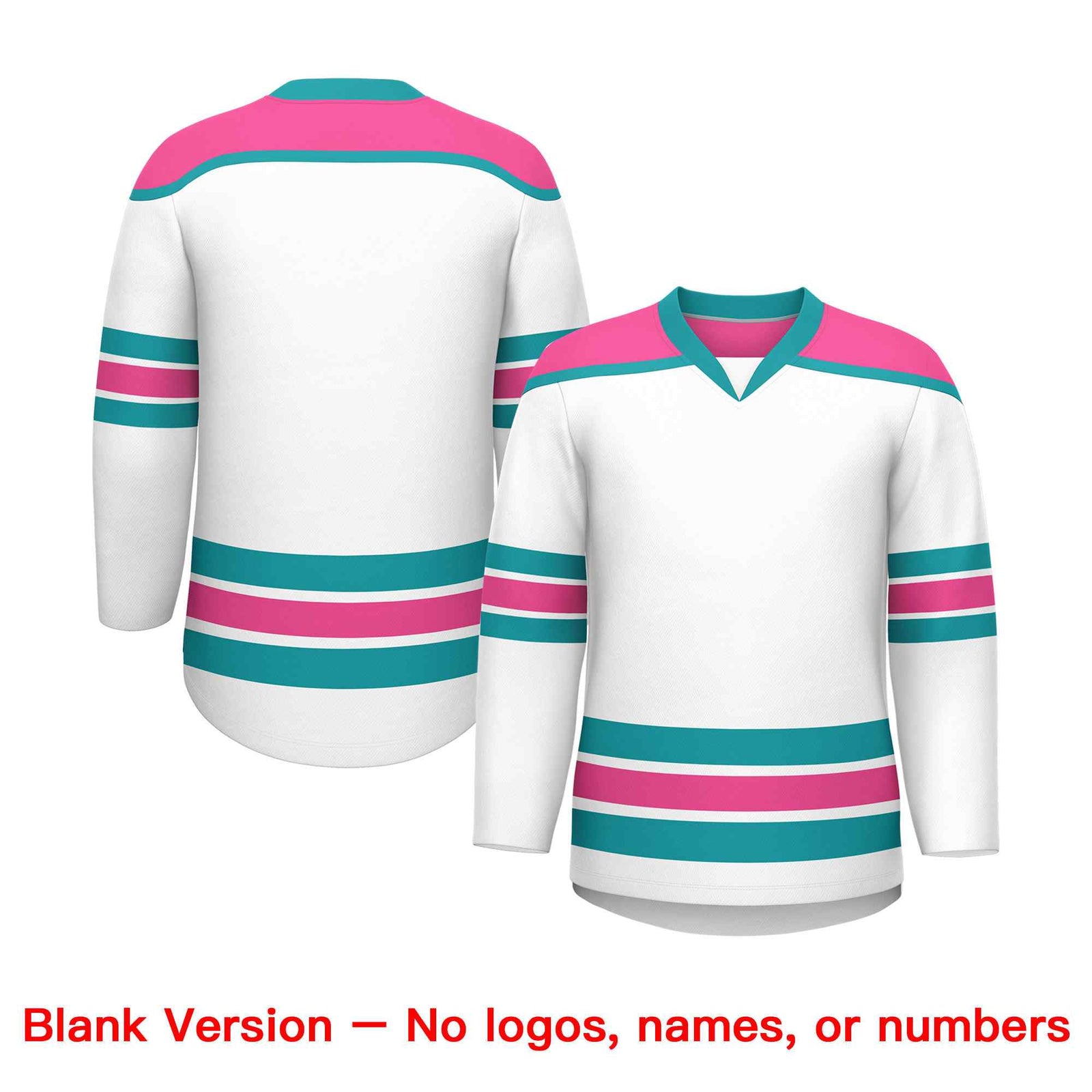 Custom White Pink Ice Cream Helmet Pattern Personalized V-Neck Hockey Jersey