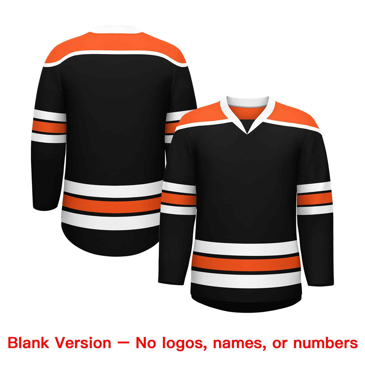 Custom Black Orange Ice Cream Helmet Pattern Personalized V-Neck Hockey Jersey| KXKSHOP