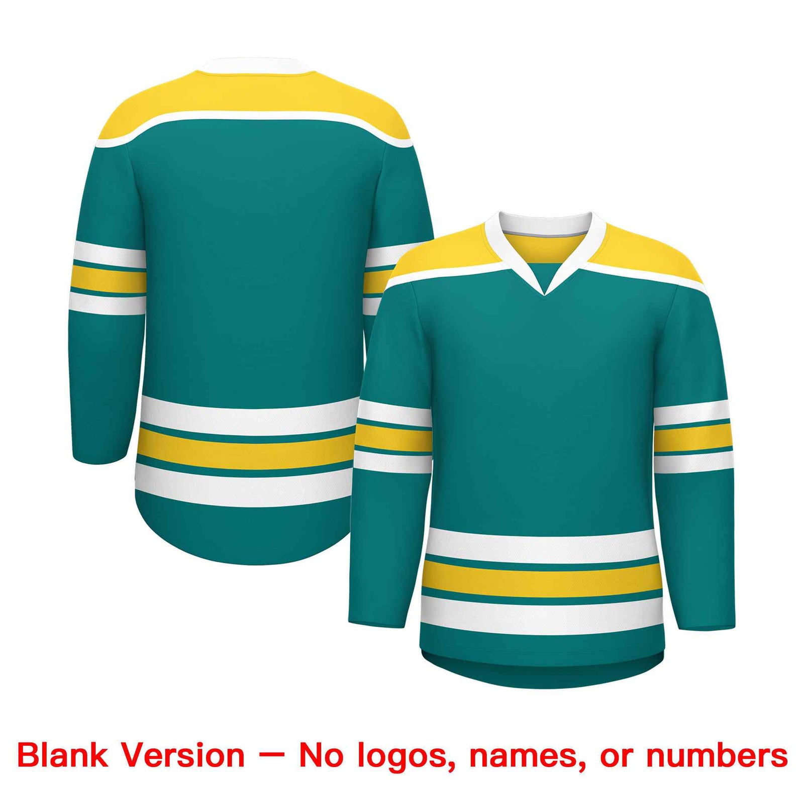 Custom Teal Gold Ice Cream Helmet Pattern Personalized V-Neck Hockey Jersey| KXKSHOP