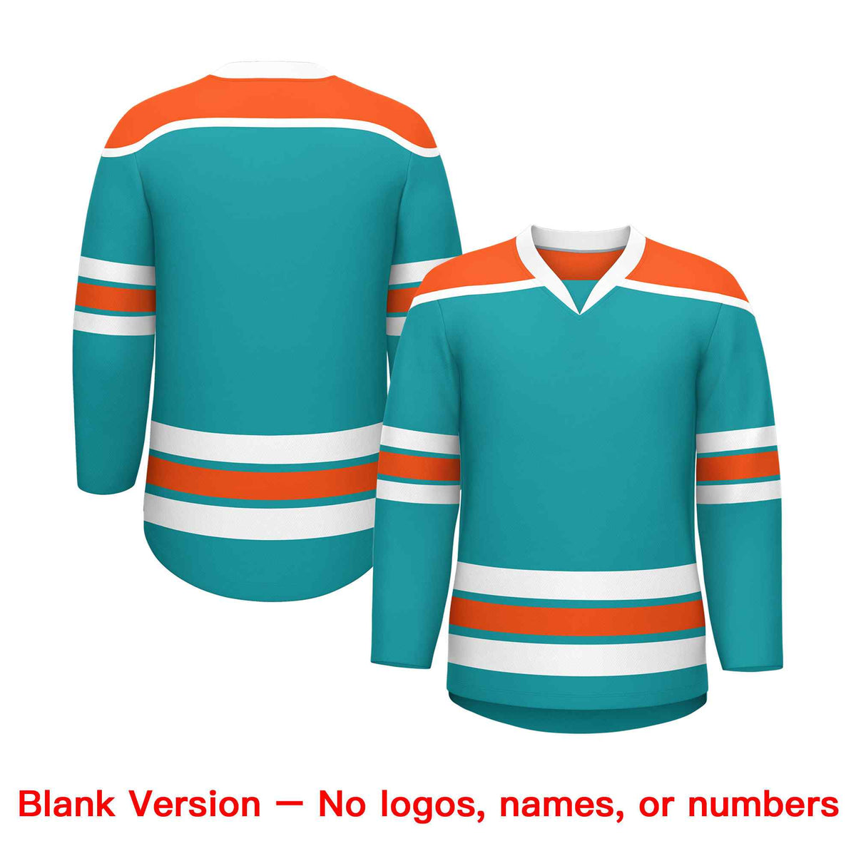Custom Aqua Orange Ice Cream Helmet Pattern Personalized V-Neck Hockey Jersey| KXKSHOP