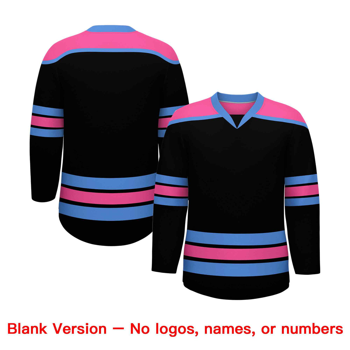 Custom Black Powder Blue Ice Cream Helmet Pattern Personalized V-Neck Hockey Jersey| KXKSHOP
