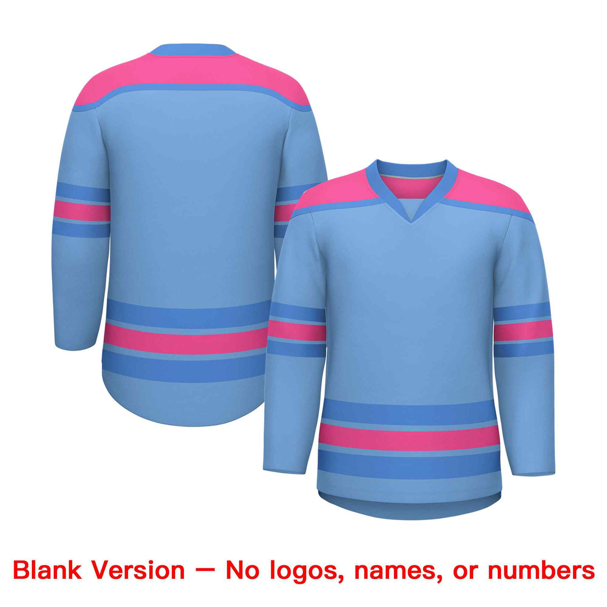 Custom Light Blue Pink Ice Cream Helmet Pattern Personalized V-Neck Hockey Jersey| KXKSHOP
