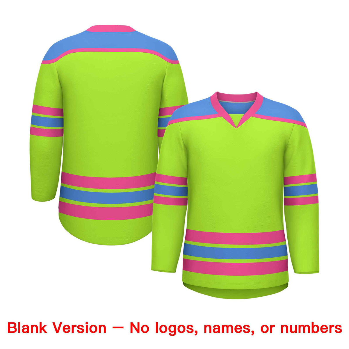 Custom Neon Green Powder Blue Ice Cream Helmet Pattern Personalized V-Neck Hockey Jersey| KXKSHOP