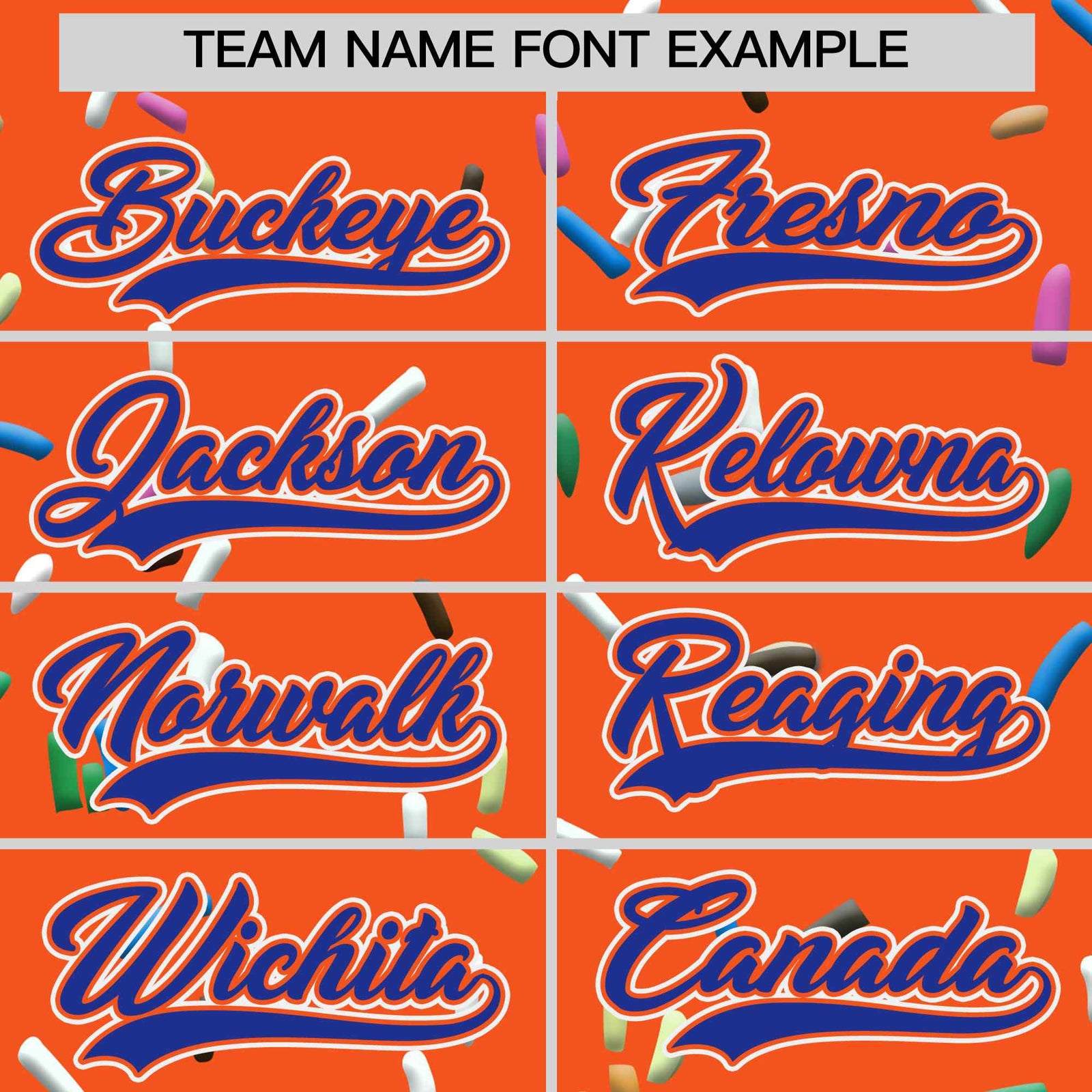 Custom Orange Royal Blue Ice Cream Pattern Personalized V-Neck Hockey Jersey