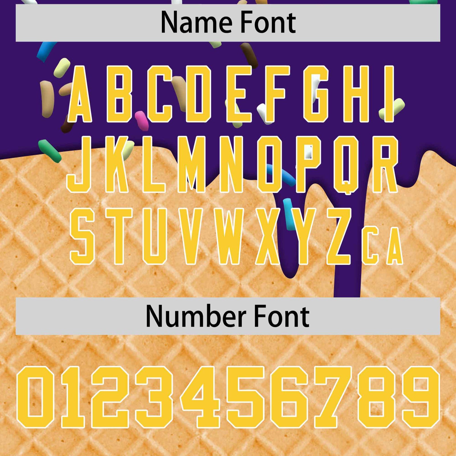 Custom Purple Gold Ice Cream Pattern Personalized V-Neck Hockey Jersey