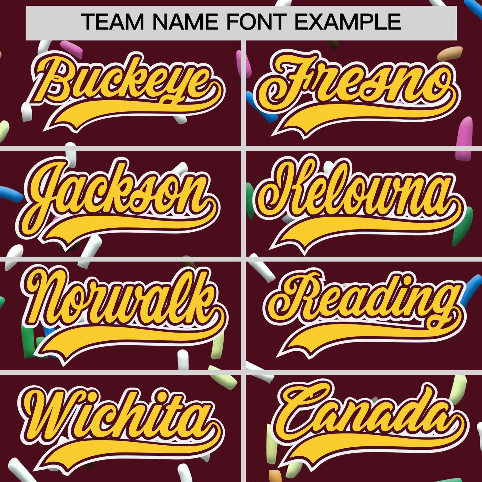 Custom Crimson Gold Ice Cream Pattern Personalized V-Neck Hockey Jersey