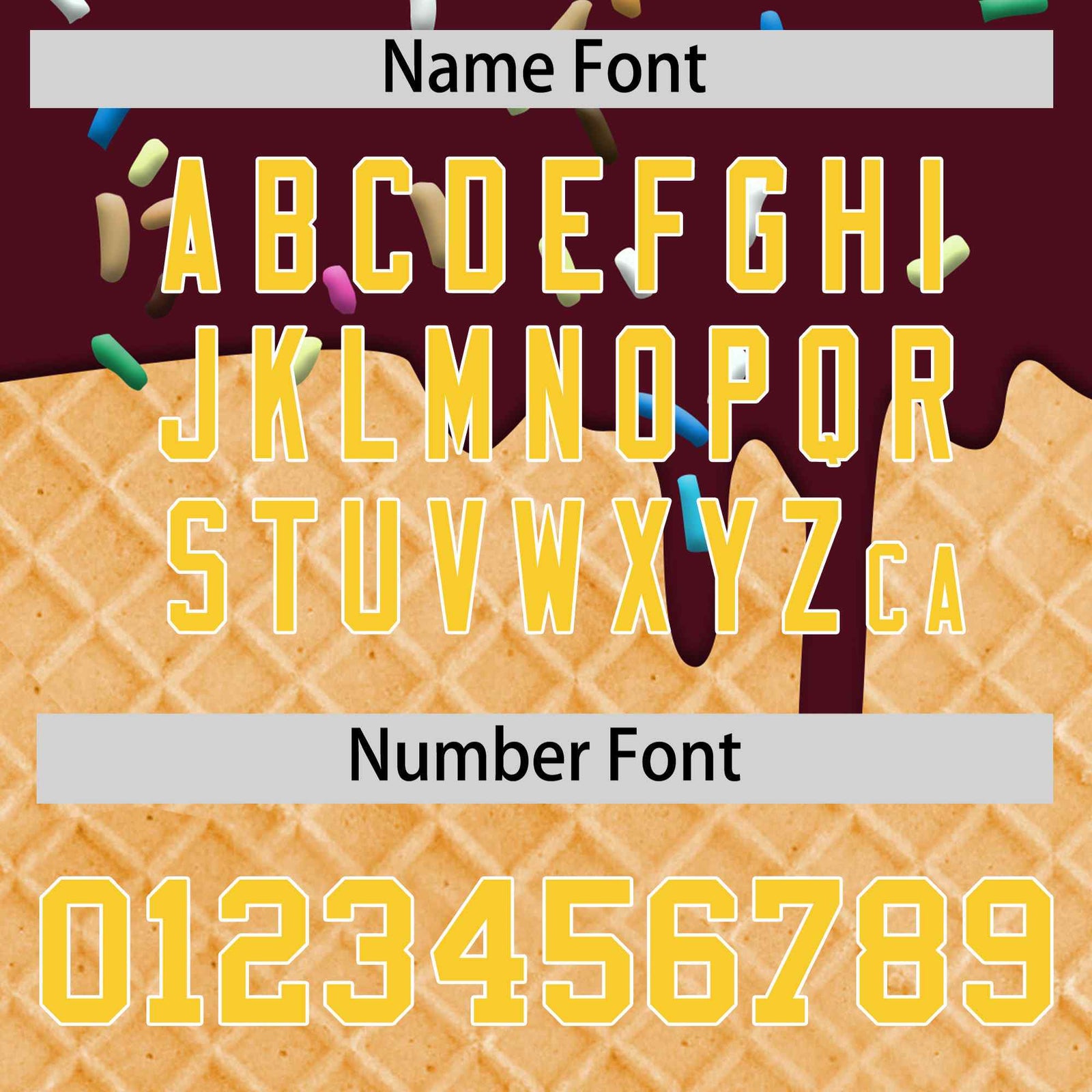 Custom Crimson Gold Ice Cream Pattern Personalized V-Neck Hockey Jersey| KXKSHOP
