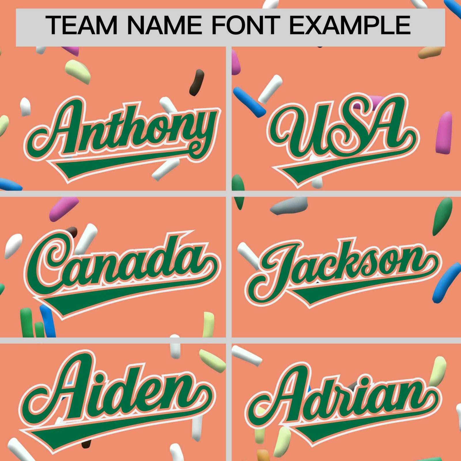Custom Light Orange Kelly Green Ice Cream Pattern Personalized V-Neck Hockey Jersey| KXKSHOP