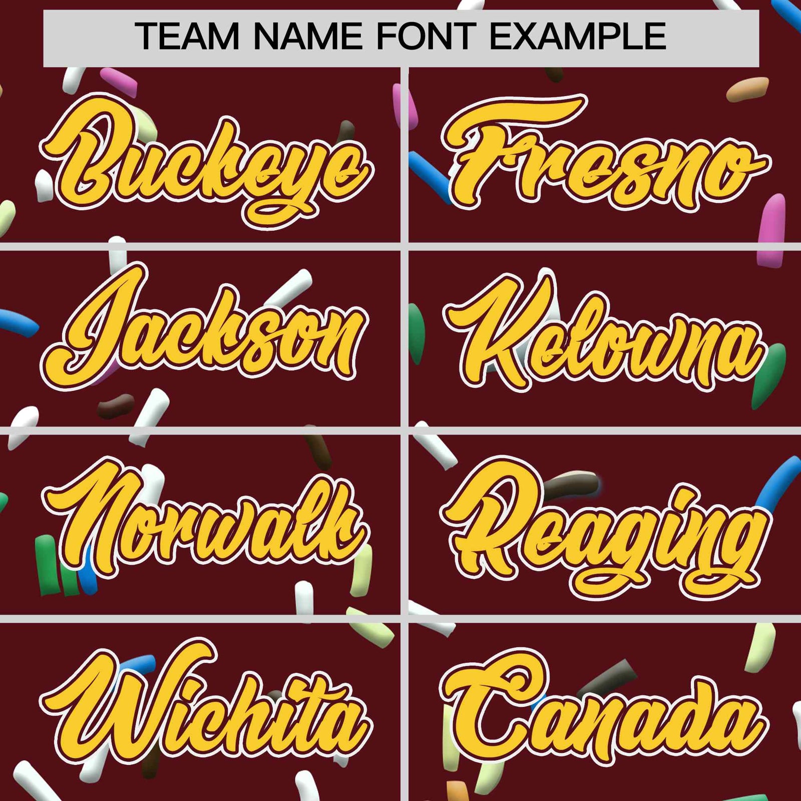 Custom Burgundy Gold Ice Cream Pattern Personalized V-Neck Hockey Jersey