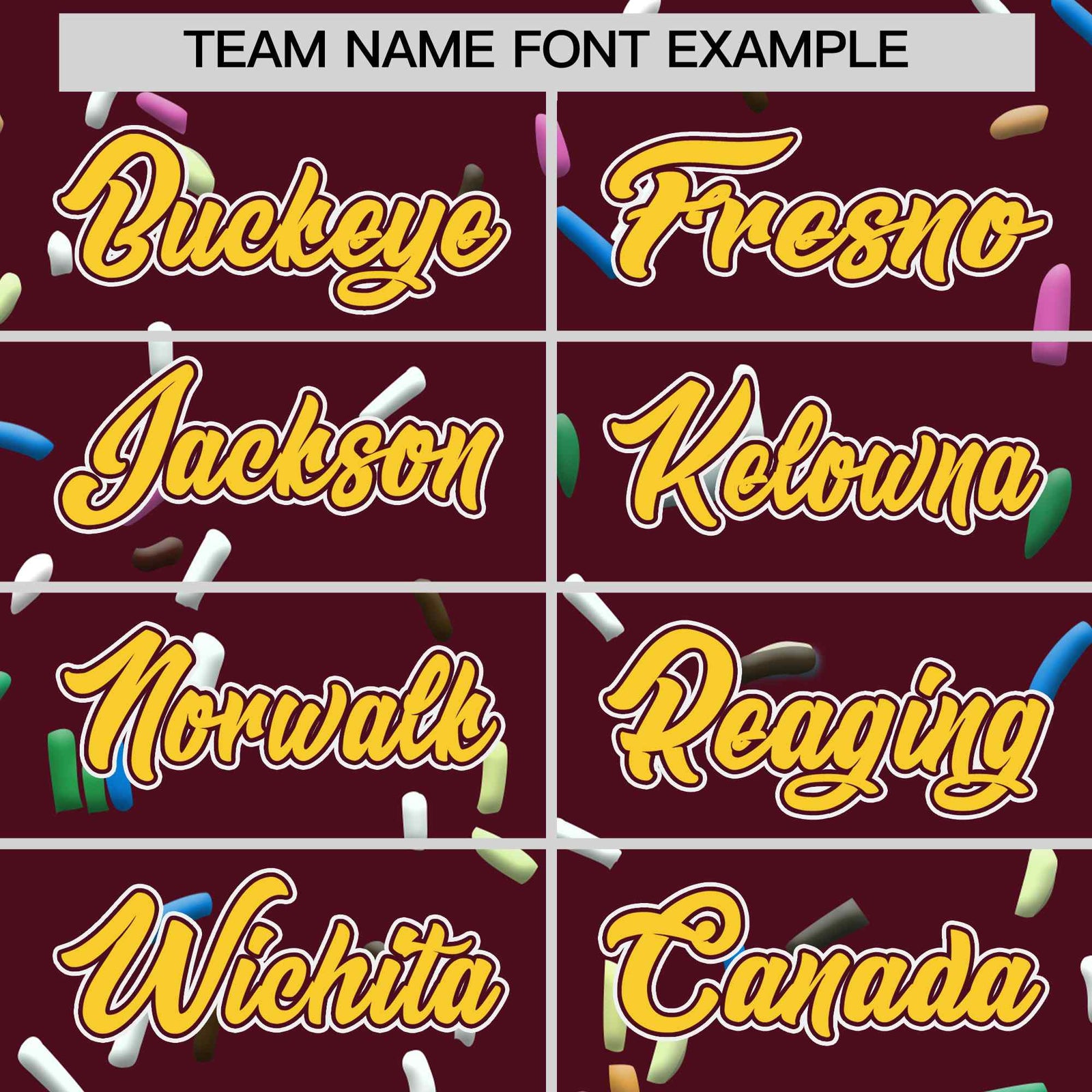 Custom Crimson Gold Ice Cream Pattern Personalized V-Neck Hockey Jersey
