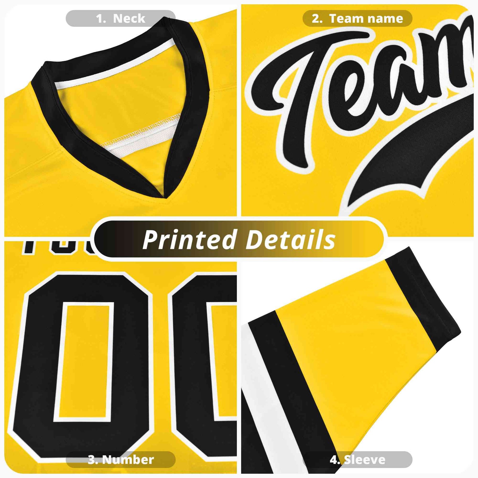 Custom Gold Purple Ice Cream Pattern Personalized V-Neck Hockey Jersey
