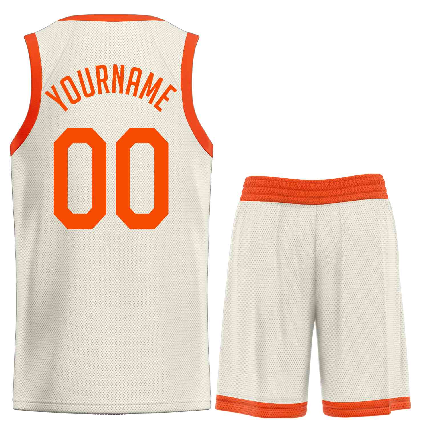 Custom Cream Orange Classic Sets Sports Uniform Basketball Jersey