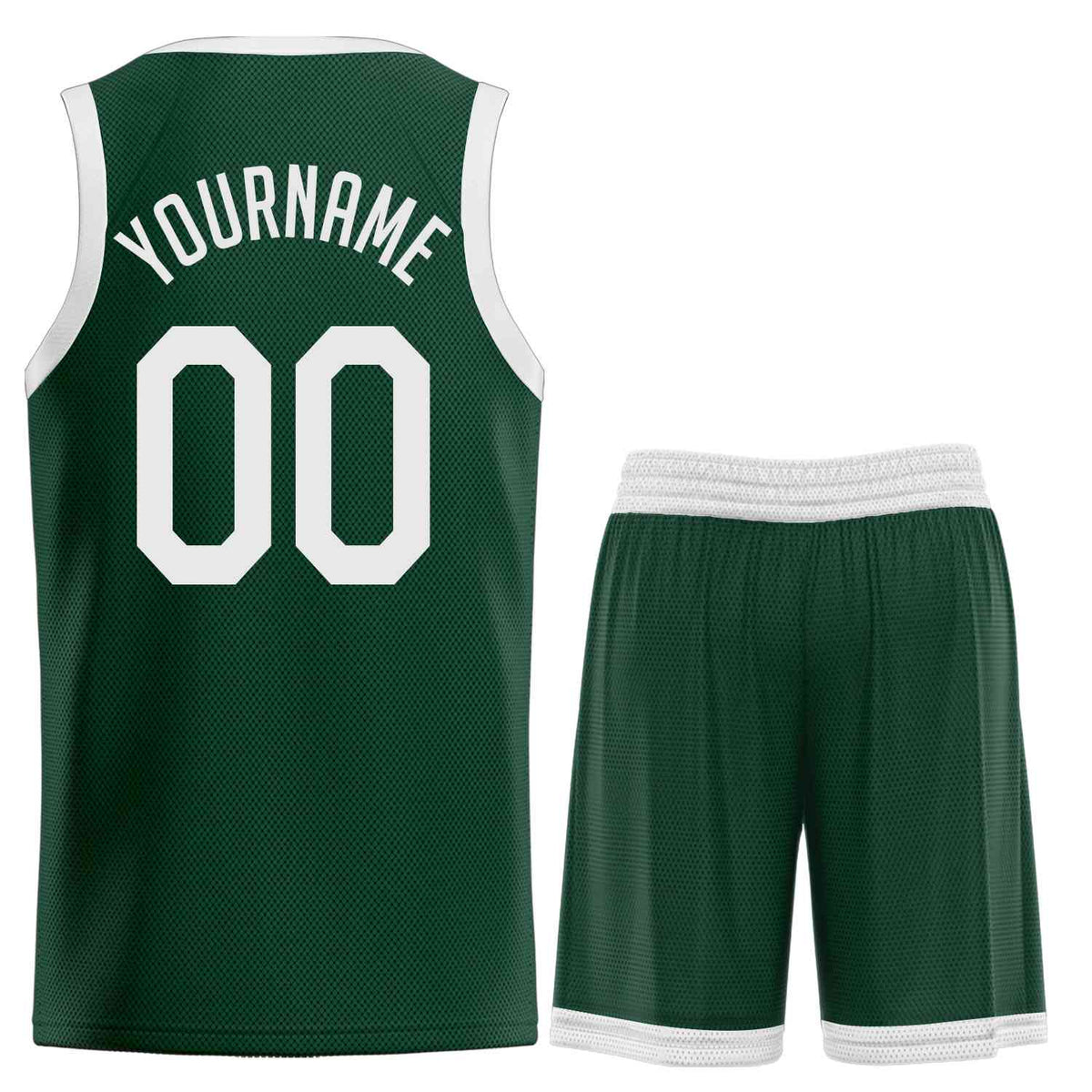 Custom Hunter Green White Classic Sets Sports Uniform Basketball Jersey