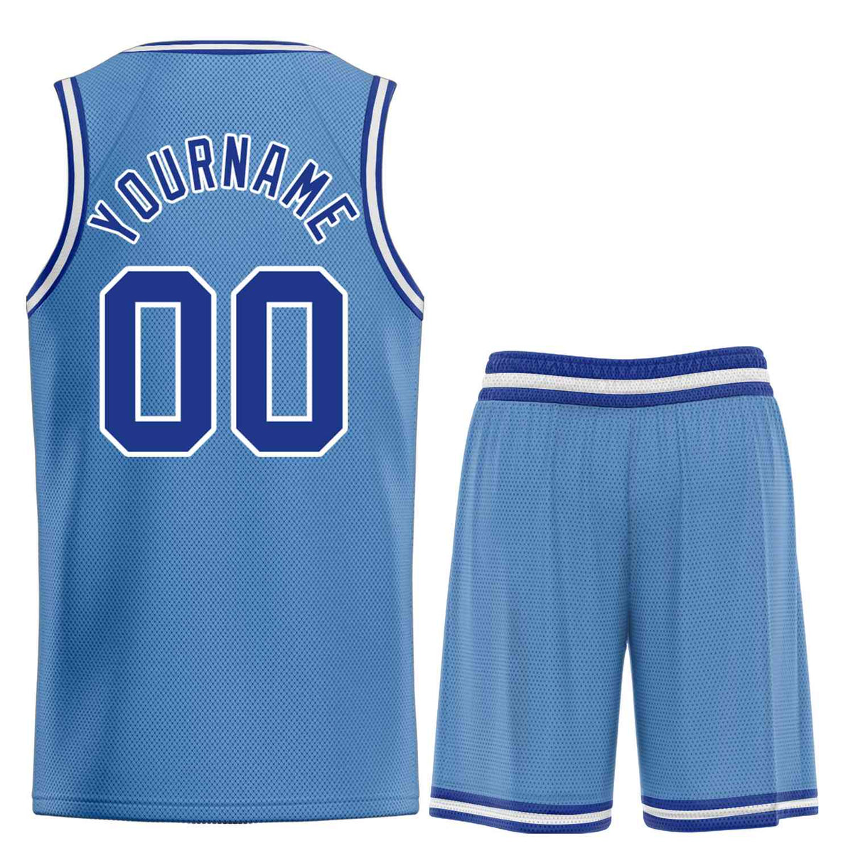 Custom Light Blue Royal-White Bull Classic Sets Basketball Jersey
